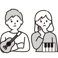 楽器を持つ学生